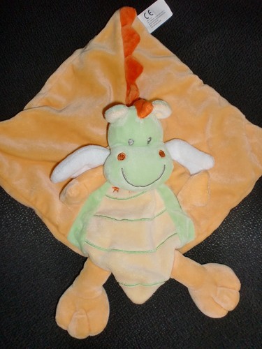 Doudou plat dragon dinosaure - plat,