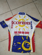 MAILLOT CYCLISME PRO EQUIPE TEAM COFIDIS 2005 PORTÉ WORN SHIRT PAR NICOLAS ROCHE
