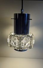 Suspension Vintage Design Années 60 / 70 - Chrome et Plaquettes Cristal