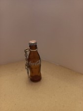 Porte clef mini bouteille coca-cola en verre, avec capsule et inscriptions