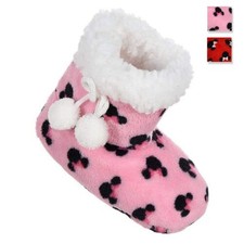 Chaussons Hiver Fermé Disney Minnie Peluche Antidérapantes Bébé Fille 3425