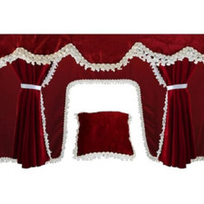 7x Bordeaux Rideaux Ensemble