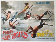 Affiche originale cirque -  CIRQUE PINDER JEAN RICHARD LES 6 MARILEE FLYERS