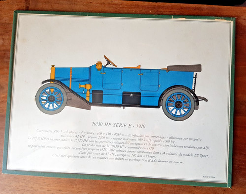 Ancienne gravure voiture - gravure, de
