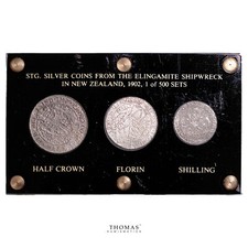 Great Britain – set 3 coins – Half crown – florin – shilling display