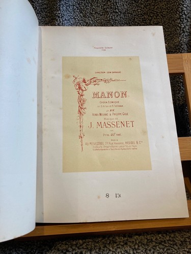 Jules massenet manon - jules, opéra
