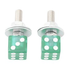 Paire Vis Plaque Immatriculation Moto Et Écrous Plastique vert Dés Custom'