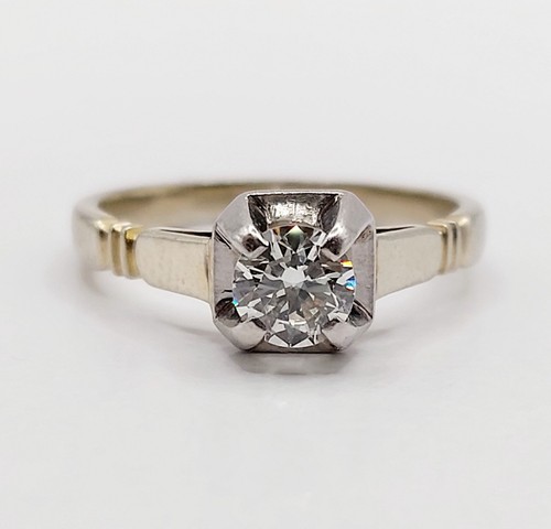 Bague solitaire art deco - , or