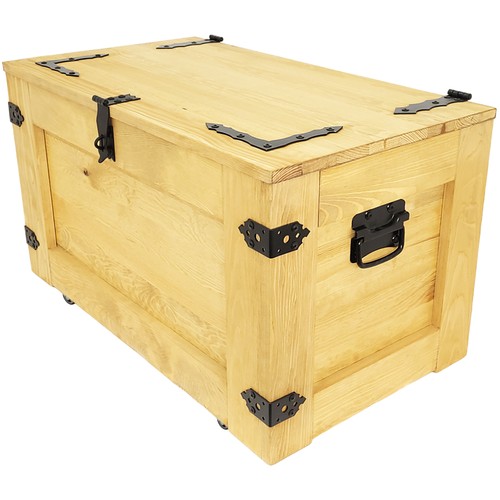 Coffre rustique bois sur - coffre, en