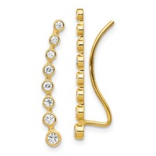 24.32mm 14K Yellow Gold CZ Ear
