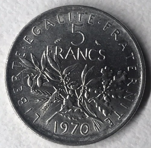 Francs 1970 semeuse nickel - francs,