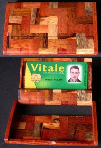 Porte cartes bois exotique - cartes,