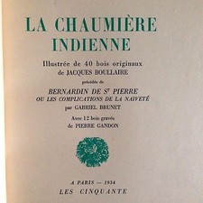 J.BOULLAIRE - B.DE SAINT PIERRE / LA CHAUMIERE INDIENNE reliure maroquiné 1934
