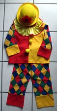 Déguisement CLOWN ARLEQUIN avec Chapeau - 6 ans/116 cm - Très bon état
