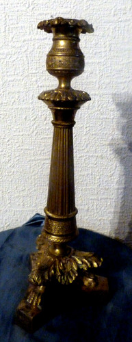 Bougeoir bronze tripode - bougeoir,