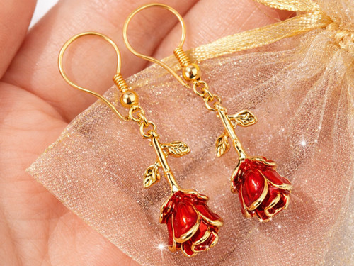 Boucles oreilles rose - d’oreilles,