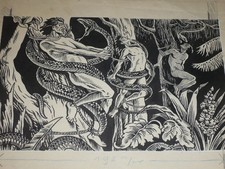 [DESSIN PRESSE BD]MARCEL THIERRY JOURNAL DES VOYAGES Art Cover N°1 1946 ORIGINAL