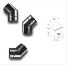 TUBE NOIR ZINC LIGNE BOIS COURBE 45° DIAMÈTRE 120 20 DC