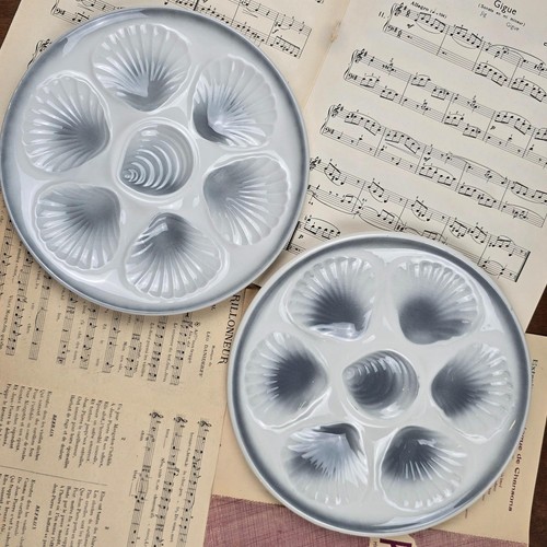 Lot assiettes à huîtres - de,