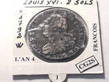 2 Sols Louis XVI 1792 W -1 L'AN 4 Francois