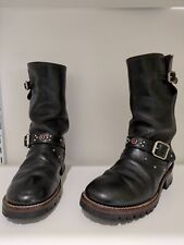 the FLAT HEAD motorcycle engineer boots STUDDED biker Japanese Japan leather 8.5