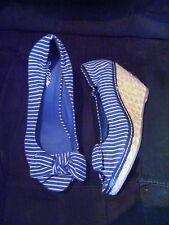 Chaussures en toile "Red Girls" à talons compensés en corde T 40 bleues neuves