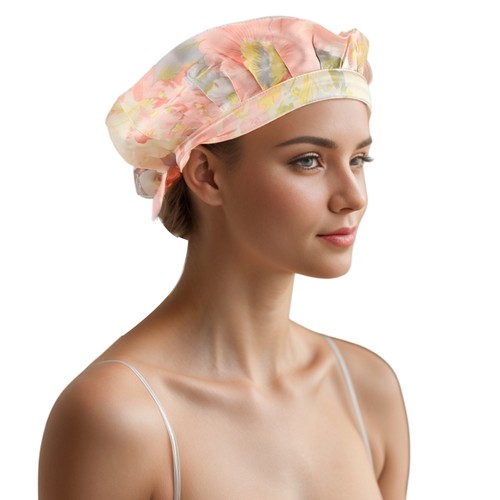 Bonnet cheveux floral soie - bonnet, en