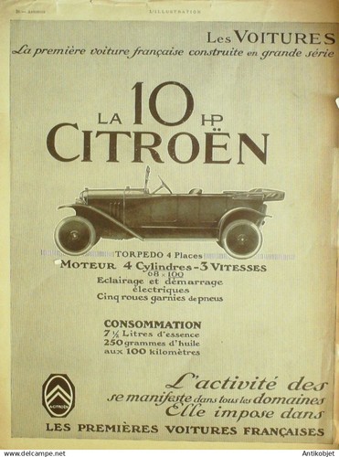 Publicite auto citroen 10hp - auto,