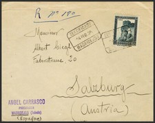 Espagne Courrier De La République Espagnole Certifié Botte