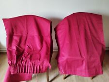 Paire double RIDEAUX anciens bordeaux-Coupon tissu coton chintz- 2m40 X 1m40