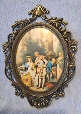 Ancien cadre Murale en métal Doré Art Déco Made Italie Ht 26,8cm Baroque Vintage