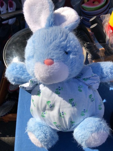 Ancienne peluche lapin bleu