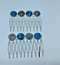 paire de peignes à chignon avec labradorites et apatites création unique