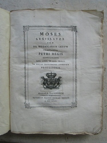Regis moses legislator - :,