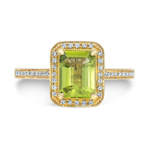 14k jaune émeraude coupe - or,