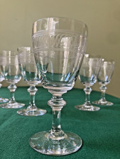 6 verres Baccarat Saint Louis en cristal gravé H : 12 cm