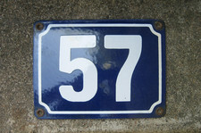 Ancienne Plaque numéro de rue Fonte émaillée N° 57