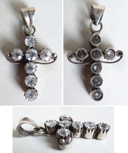 Croix pendentif argent - , massif