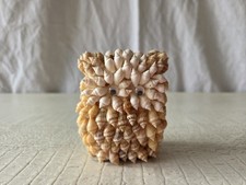 Figurine Statue Statuette Bibelot Hibou Chouette Coquillage Fait Main Vintage