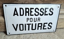 Plaque émaillée D'utilité Bombée - Adresse Pour Voitures - 23x13cm