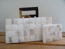 sac à main porte monnaie NACRE ancien mode couture old fashion mother of pearl