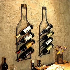 Casier à vin mural vintage en bronze - Capacité de 4 bouteilles - Étagère à vin