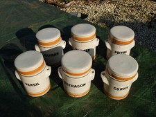 6 pots à épices en grès signé LML  L Marin Laflèche Limoges époque année 1970