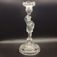 Bougeoir verre soufflé moulé dépoli de Portieux formant mousquetaire début XXème