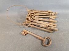 Ancien trousseau 14 grosses clé de porte d'entrée armoire vintage déco brocante