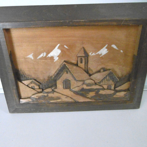 Tableau clocher montagne - tableau,