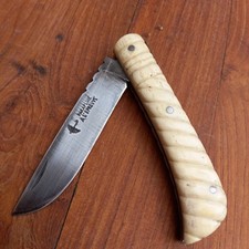 Unique Couteau Régional LE MINEUR PARAPLUIE À L ÉPREUVE Manche en OS Sculpté 