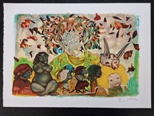 Pierre Cadiou Lithographie en couleurs illustrations Georges Brassens estampe