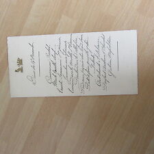 MENU ORIGINAL restaurant 1910 monogramme prince royal