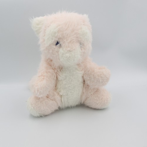 Peluche chat rose blanc